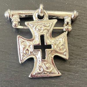 RARE Italian Brooch AR Made by Olimpio Capone in Arezzo ITALY SP cross luxe!